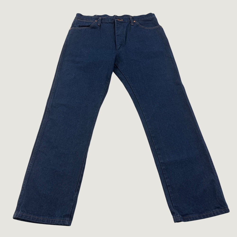 Wrangler Cowboy Cut Jeans Mens 36x32 Indigo Blue Original Fit Straight Leg